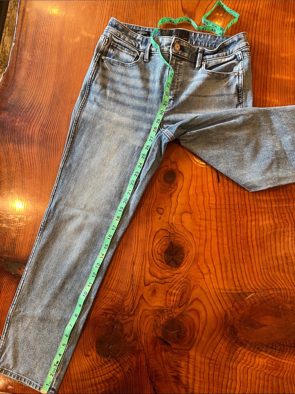 White House Black Market Light Blue Straight-Leg Jeans - Picture 2 of 3
